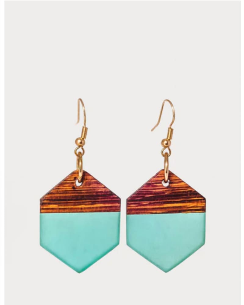 Front of a size O/S Rowena Earrings in Rowena in Rowena by Wooden Element. | dia_product_style_image_id:331392
